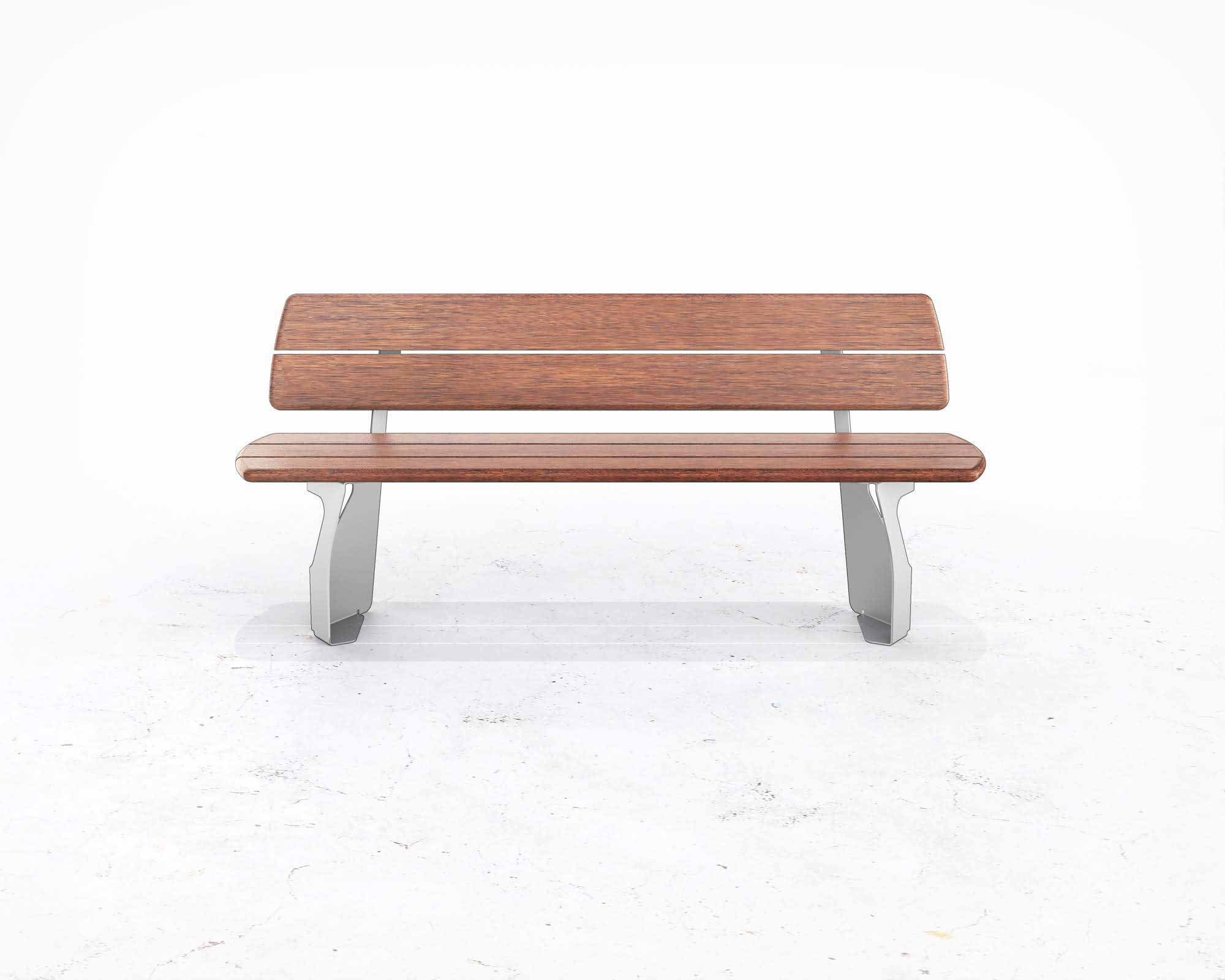 Street and Garden –ARRAY-backed-bench—front