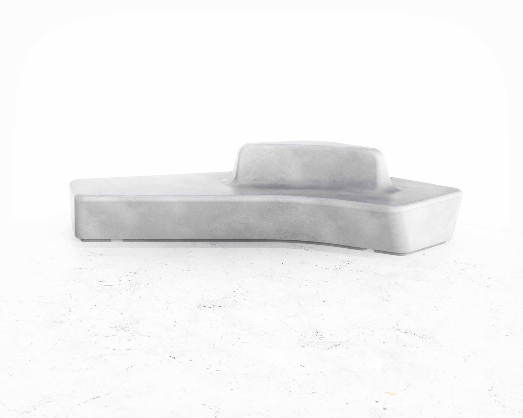 Street and Garden –Boulder-Backed-Platform-Bench-Front