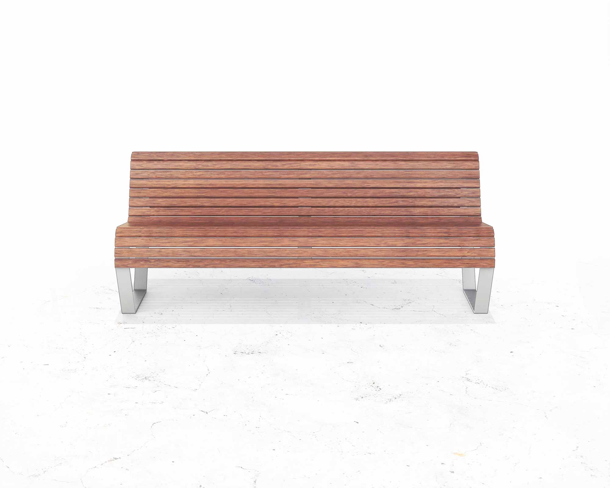 Street and Garden –dek-backed-bench-front-1