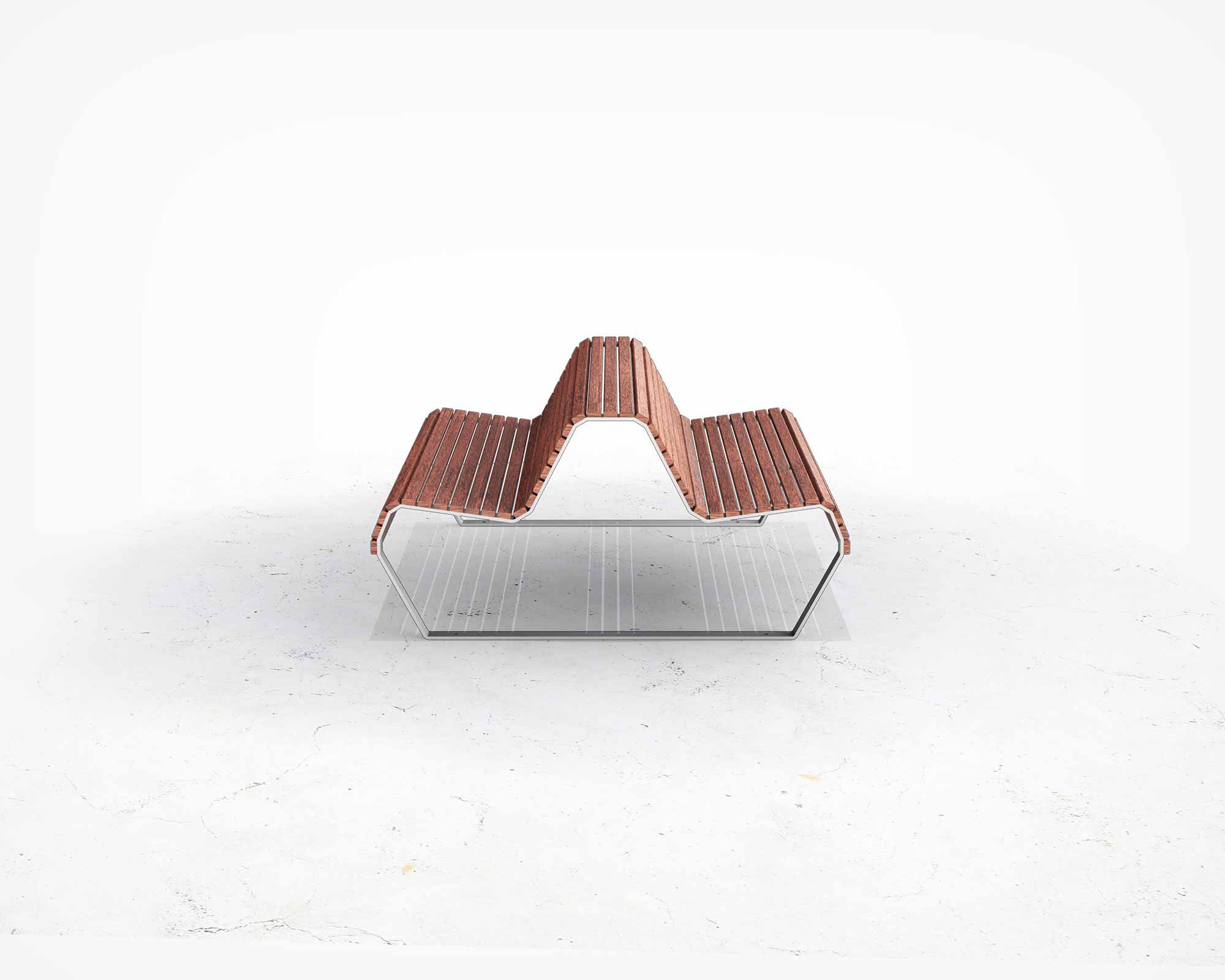 Street and Garden –DEK-Backed-Platform-Bench-side