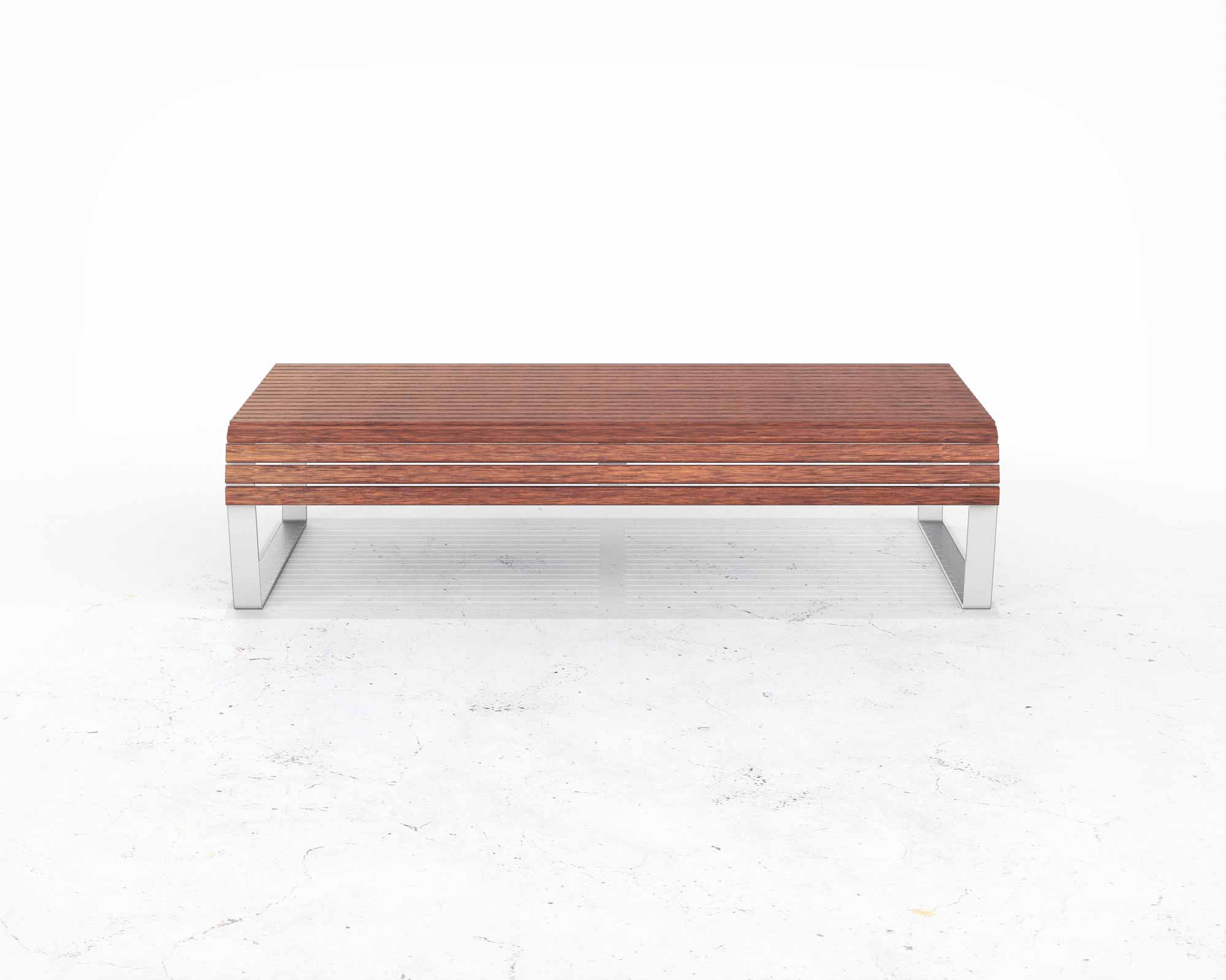 Street and Garden –dek-backless-platform-bench-front