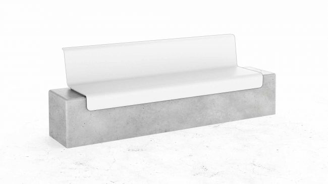 Metal Backed Bench