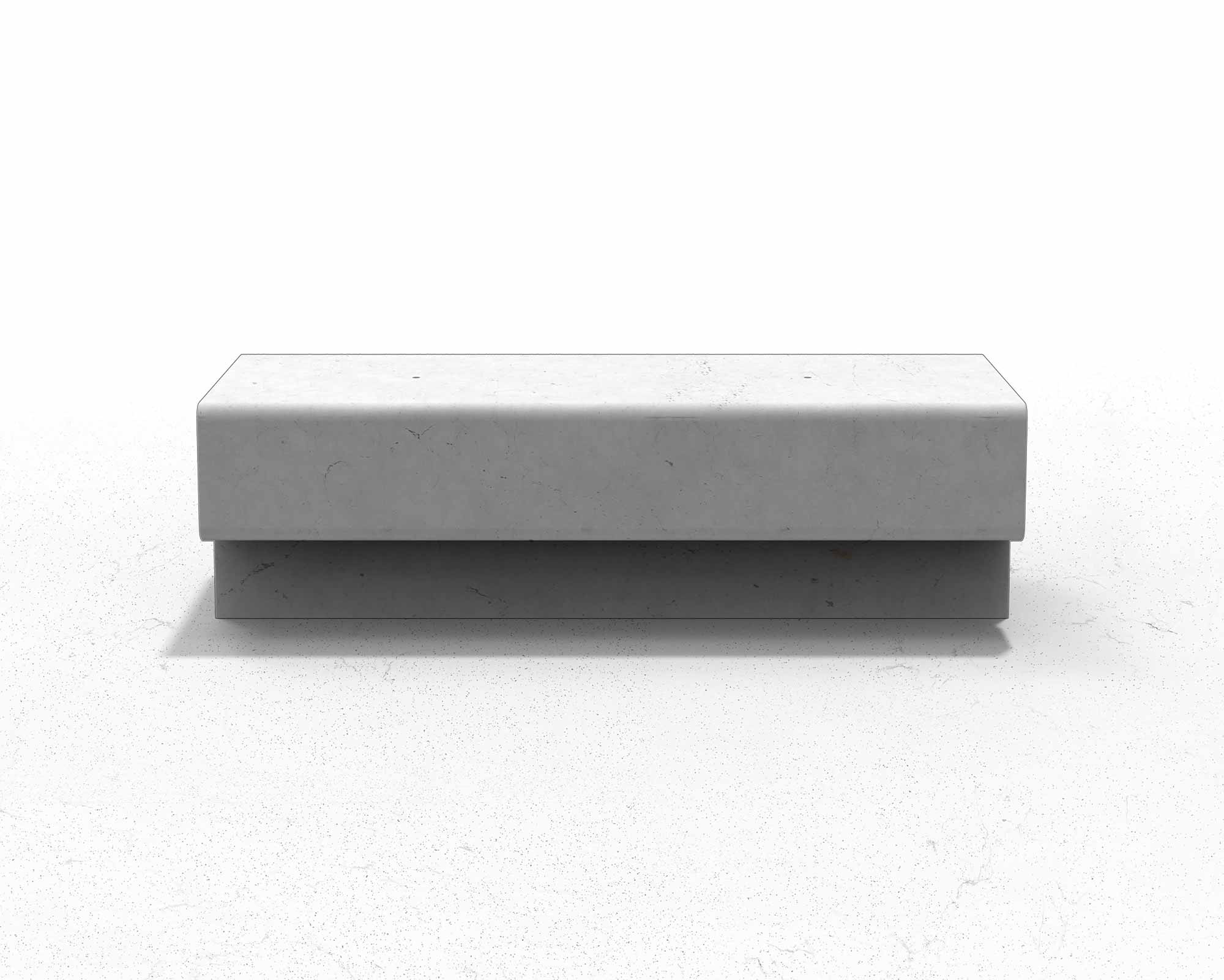 Street and Garden –Drape-Concrete-Backless-Bench-Double-Recess—Front-Render