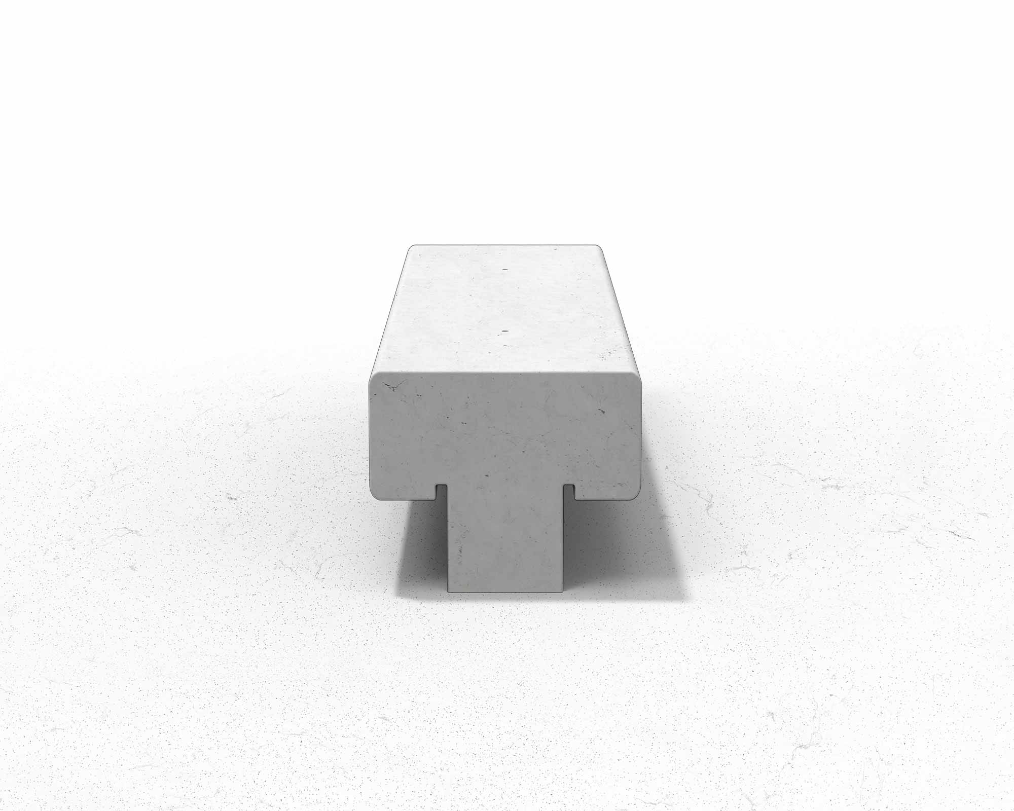 Street and Garden –Drape-Concrete-Backless-Bench-Double-Recess—Side-Render