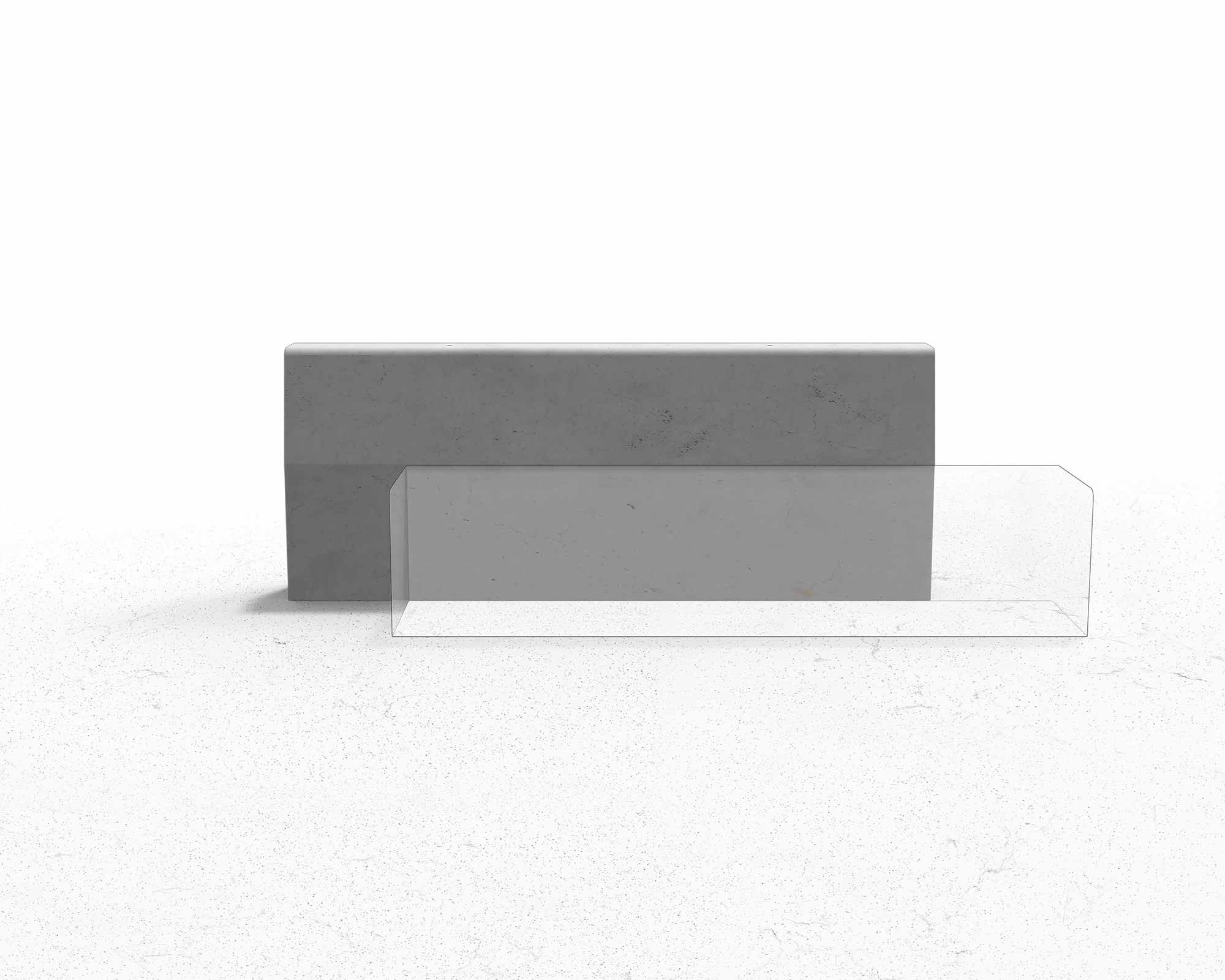 Street and Garden –Drape-Concrete-Wall-Front—Render