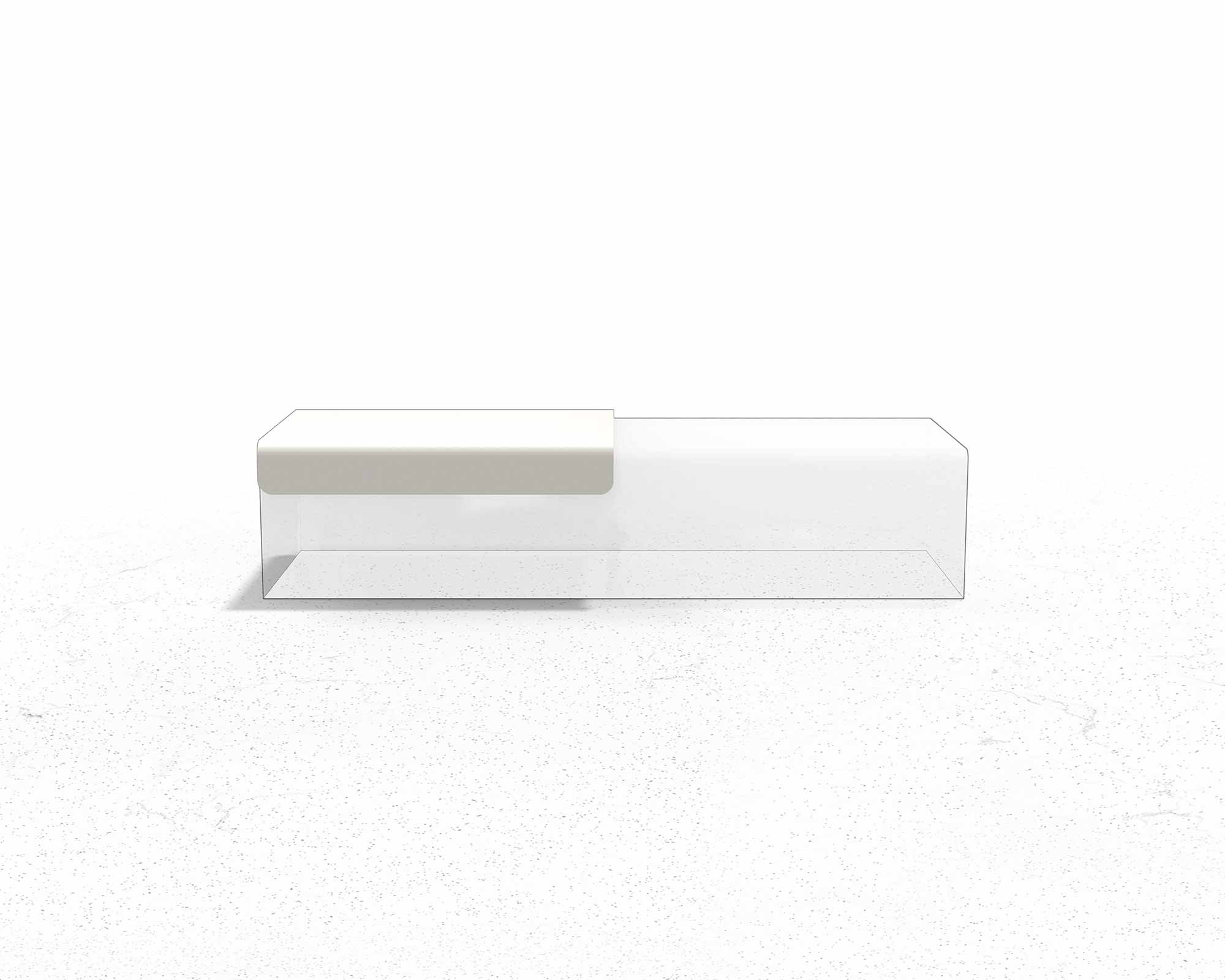 Street and Garden –Drape-Metal-Platform-Bench—Front-Render