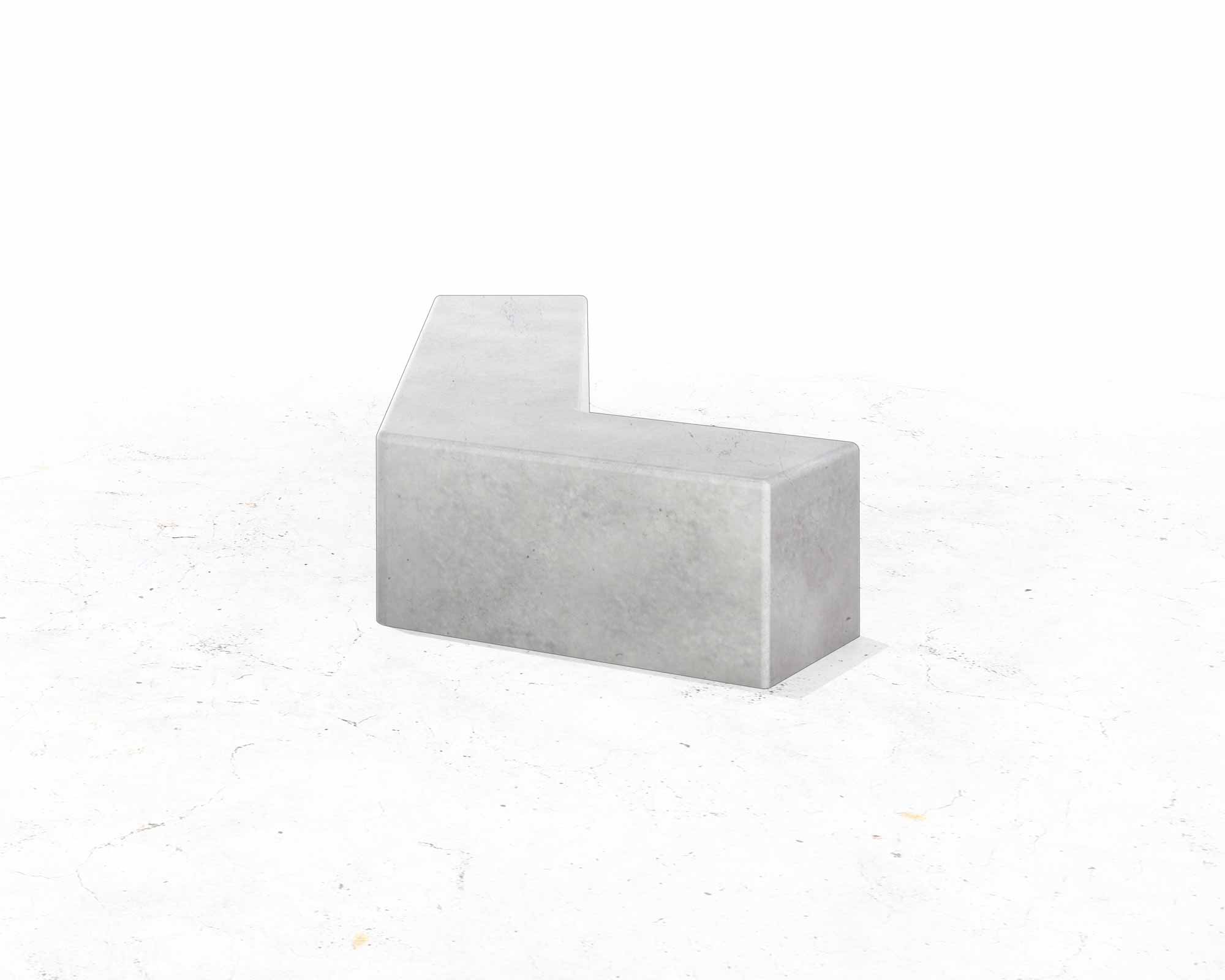 Street and Garden –Flinders-Concrete-Backless-Bench-Side