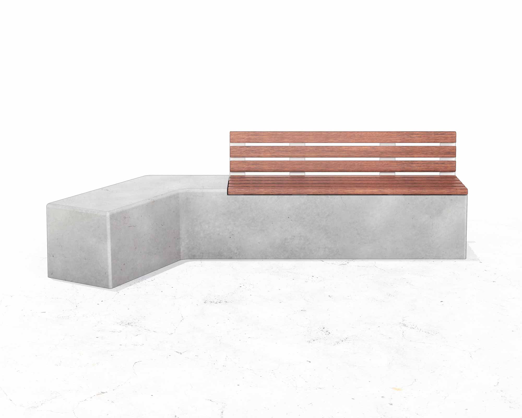 Street and Garden –Flinders-Timber-Backed-Bench-Front