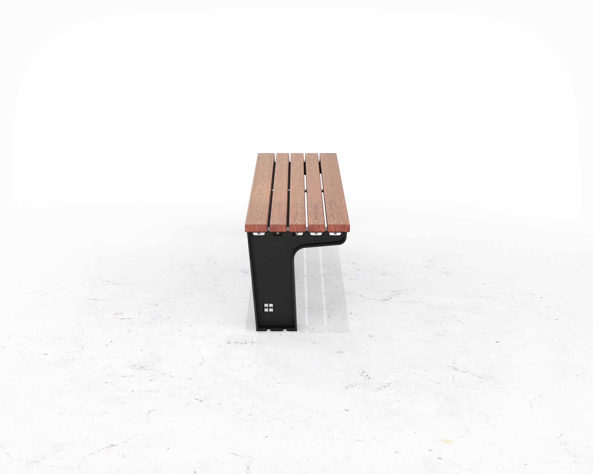 Street and Garden –lakes-backless-bench-side