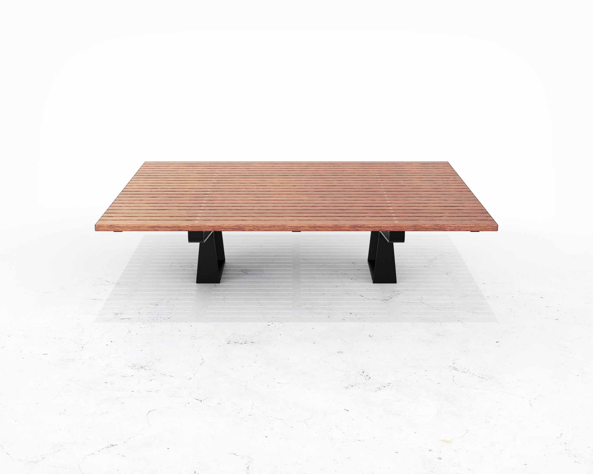 Street and Garden –lakes-backless-platform-bench-front