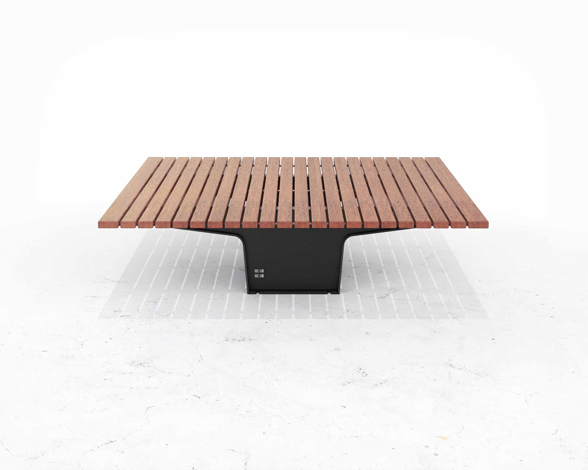 Street and Garden –lakes-backless-platform-bench-side