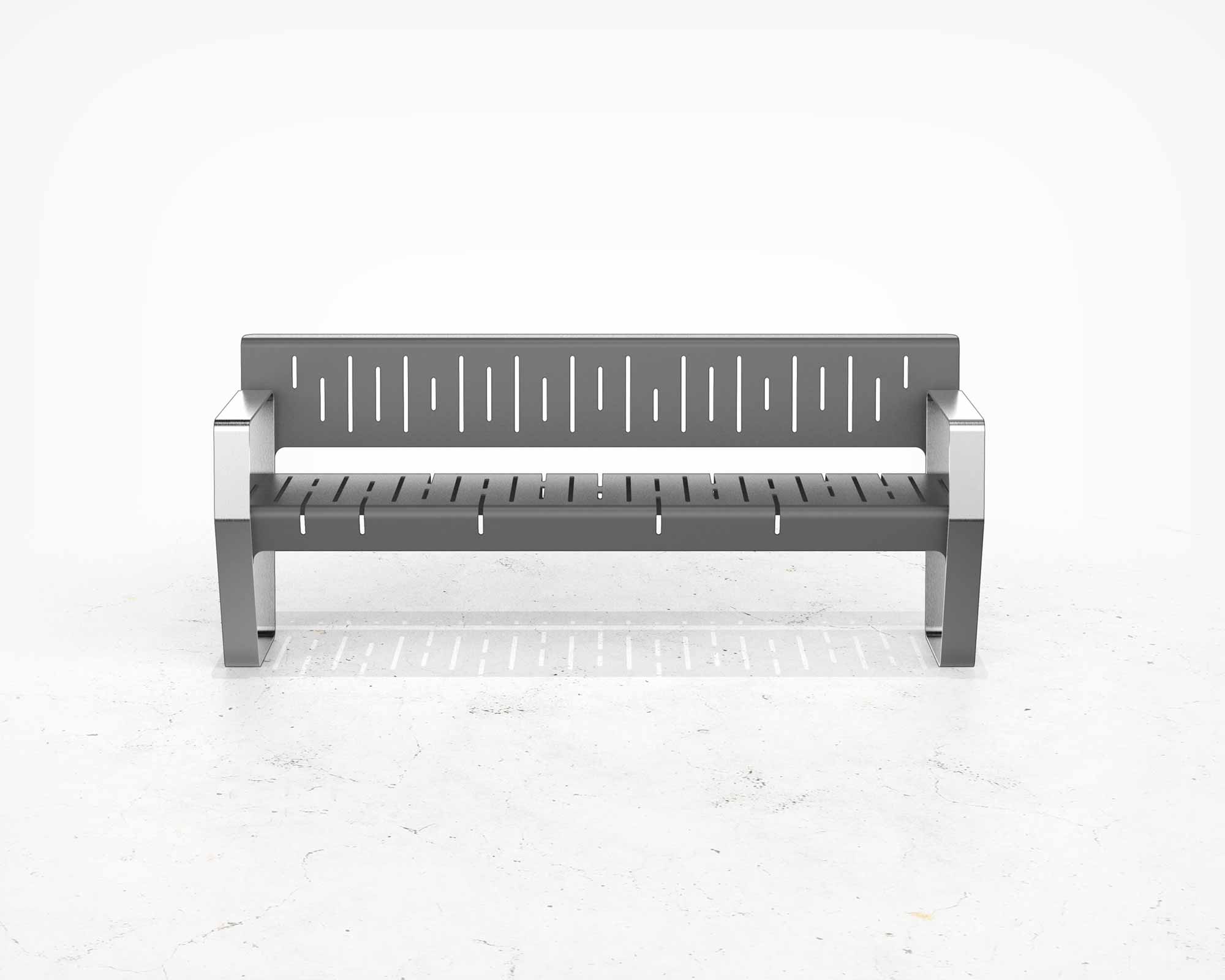Street and Garden –Marina-Metal-Backed-Bench-FRONT-scaled