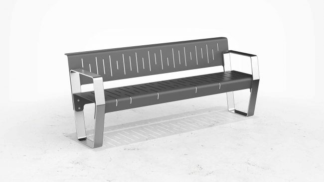 Metal Backed Bench