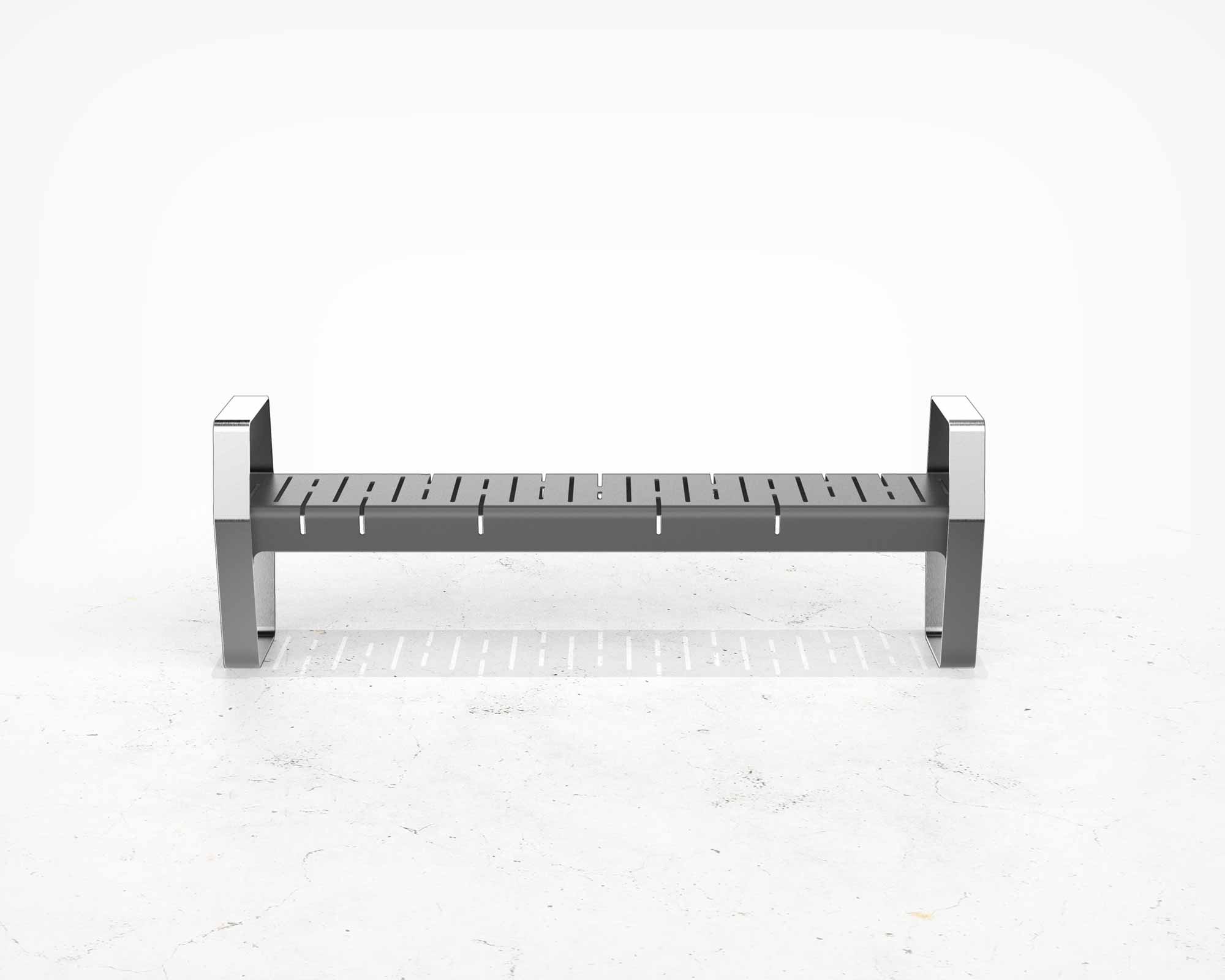 Street and Garden –Marina-Metal-Backless-Bench-FRONT-scaled