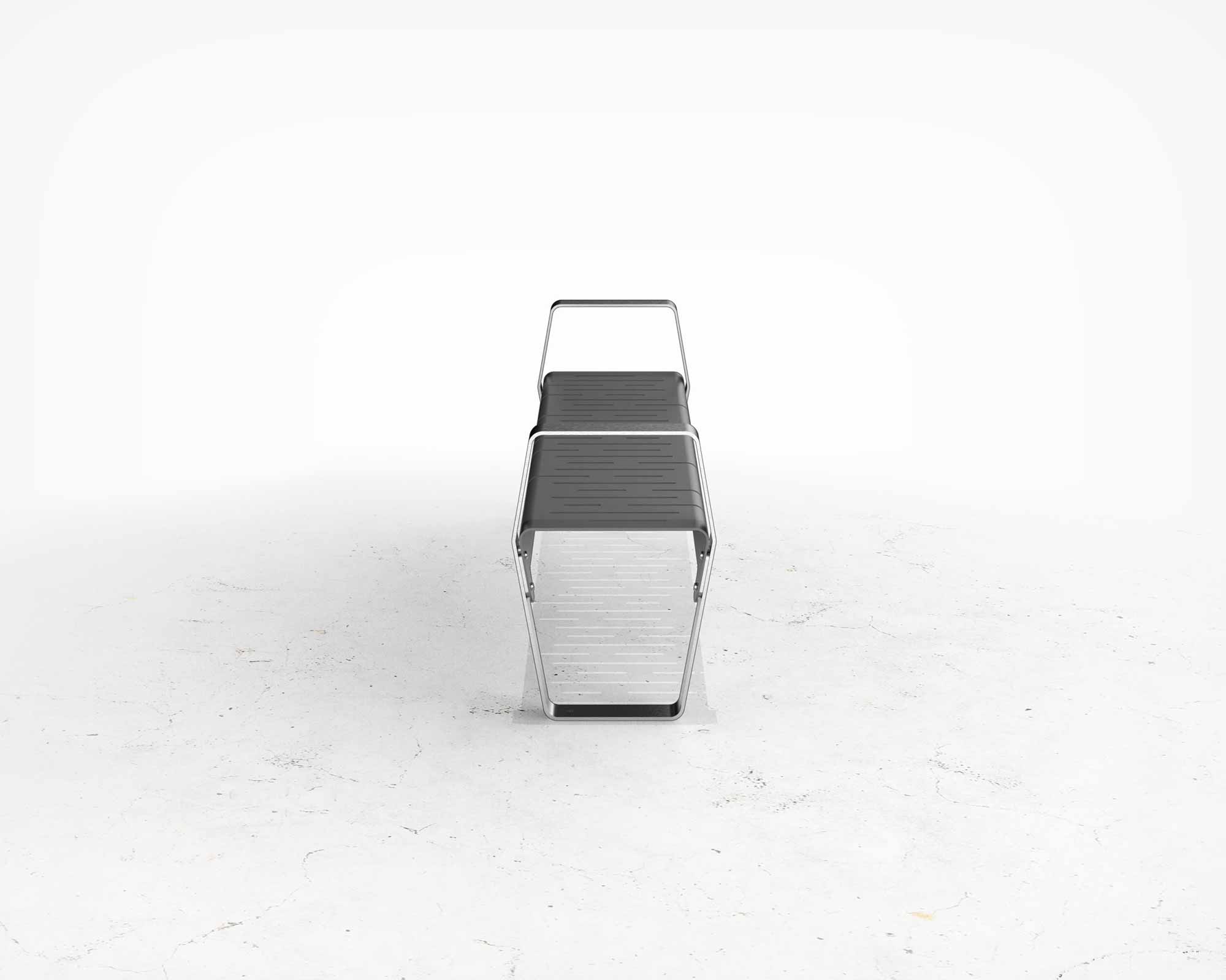Street and Garden –Marina-Metal-Backless-Bench-SIDE-scaled