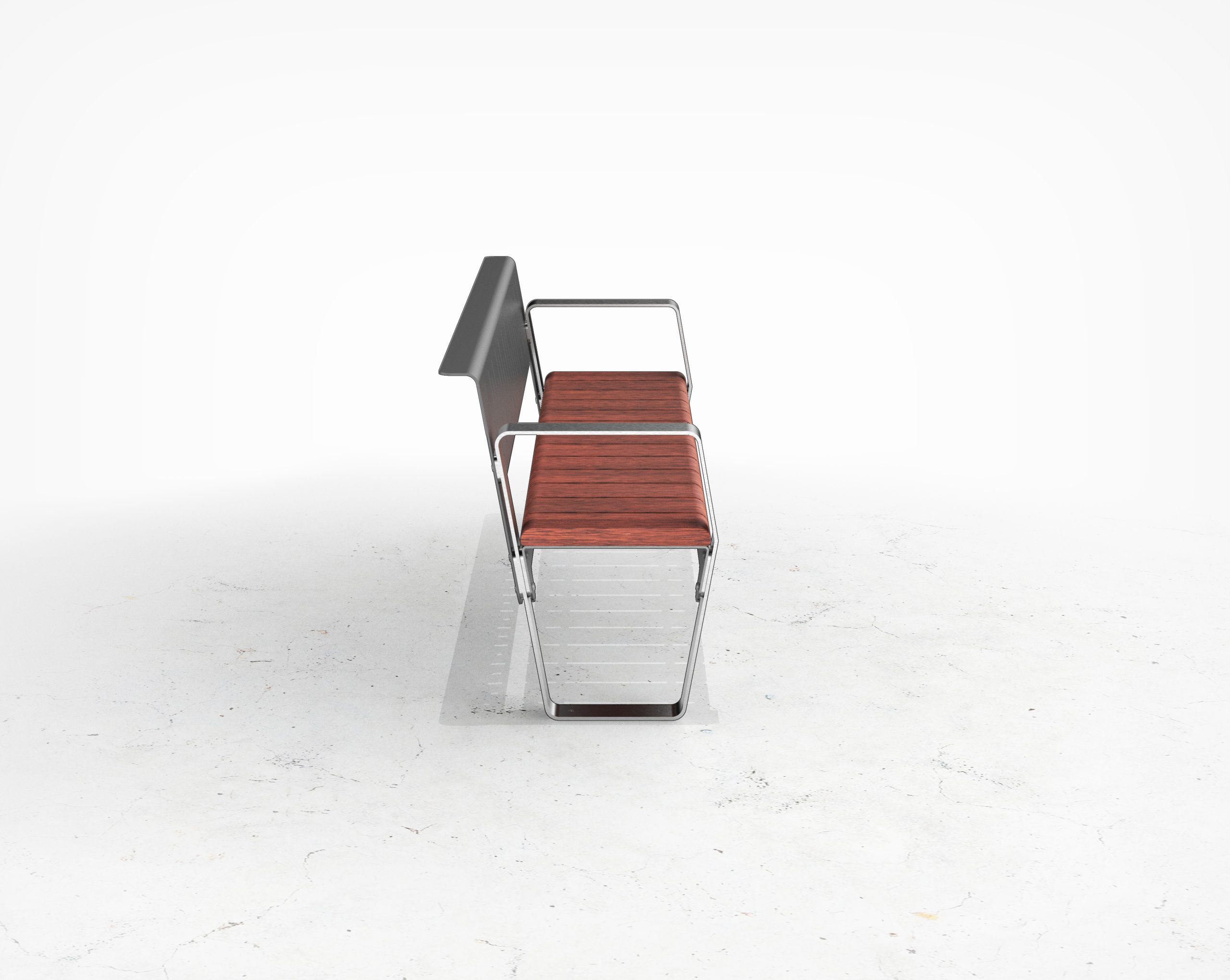 Street and Garden –Marina – Timber Backed Bench – SIDE RevB