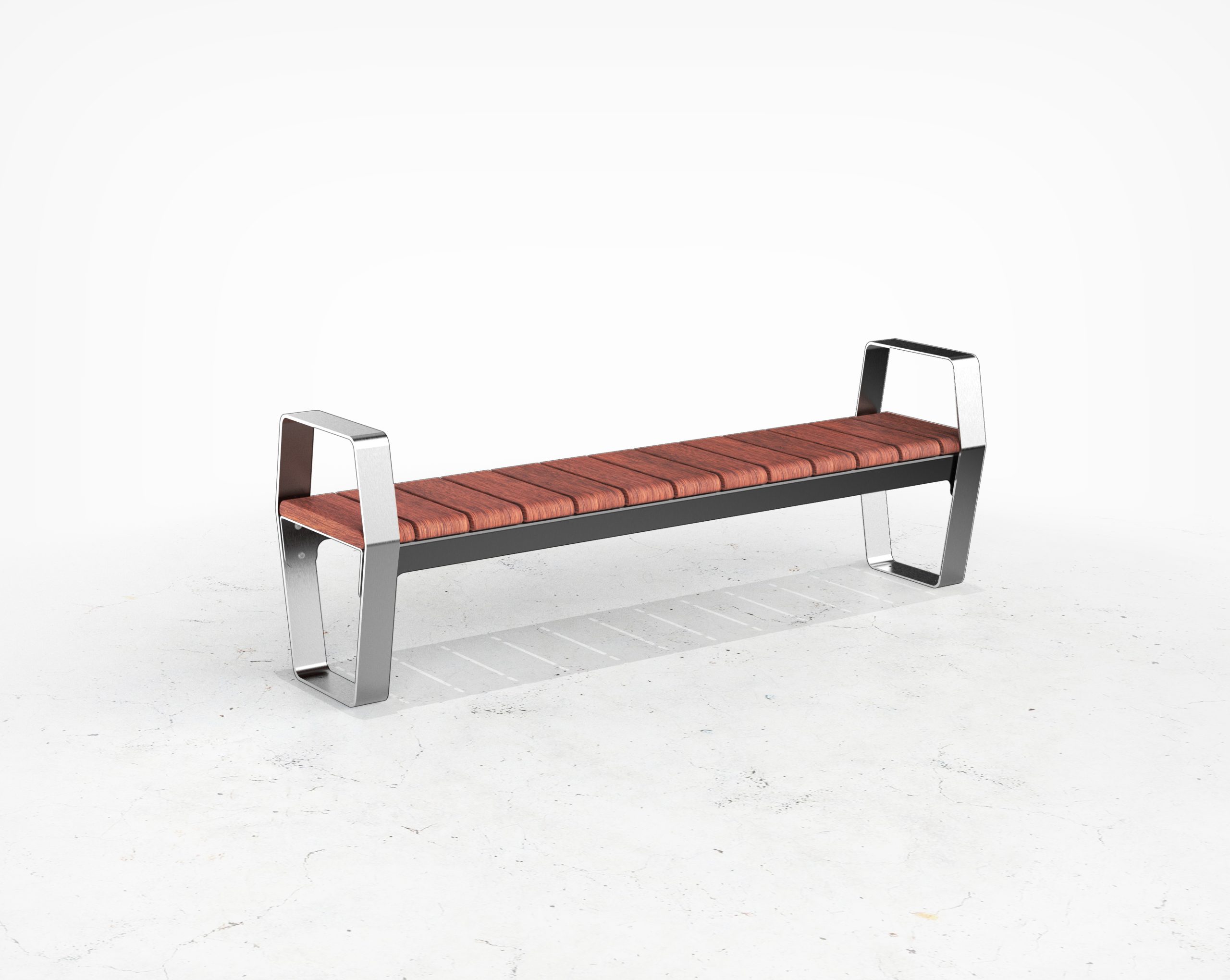 Street and Garden –Marina – Timber Backless Bench – HERO RevB