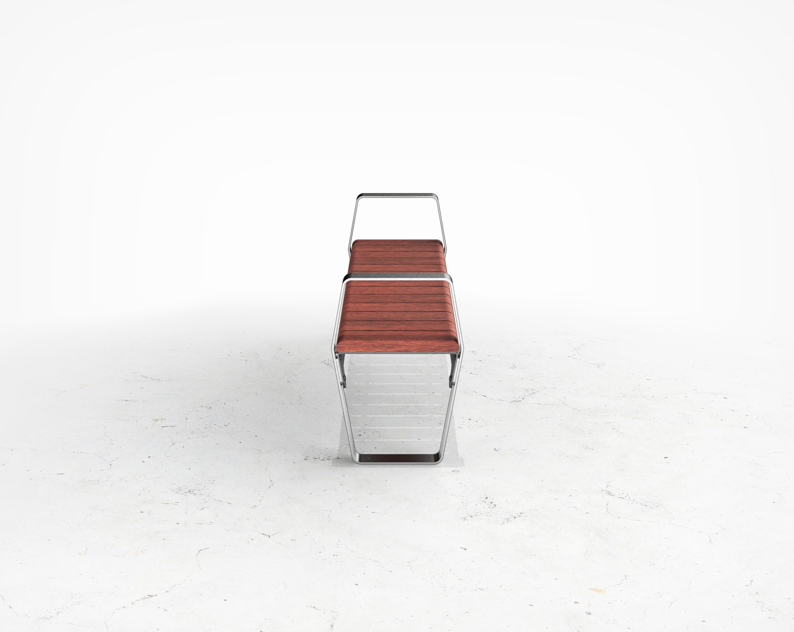 Street and Garden –Marina – Timber Backless Bench – SIDE RevB