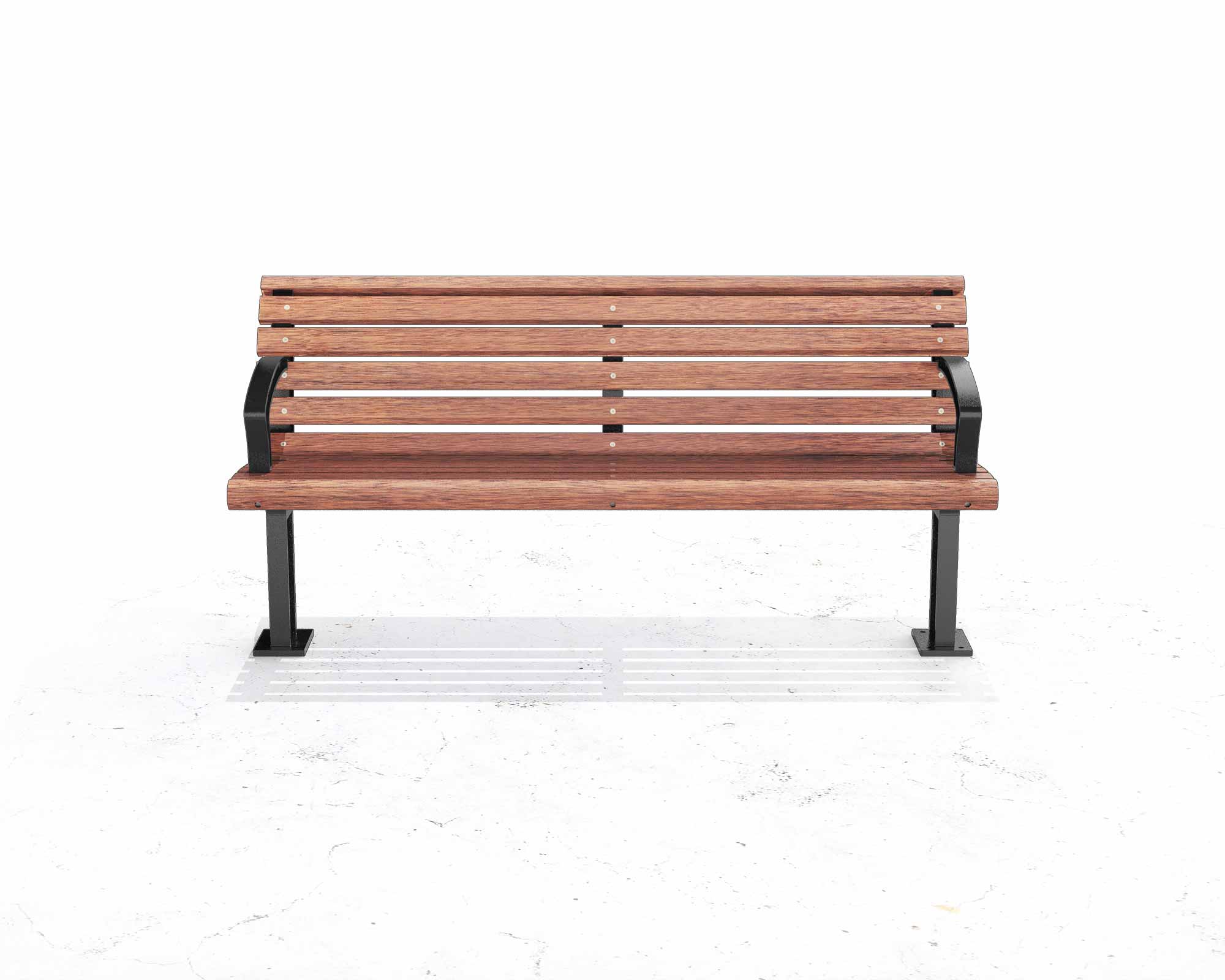 Street and Garden –olympic-backed-bench-Front