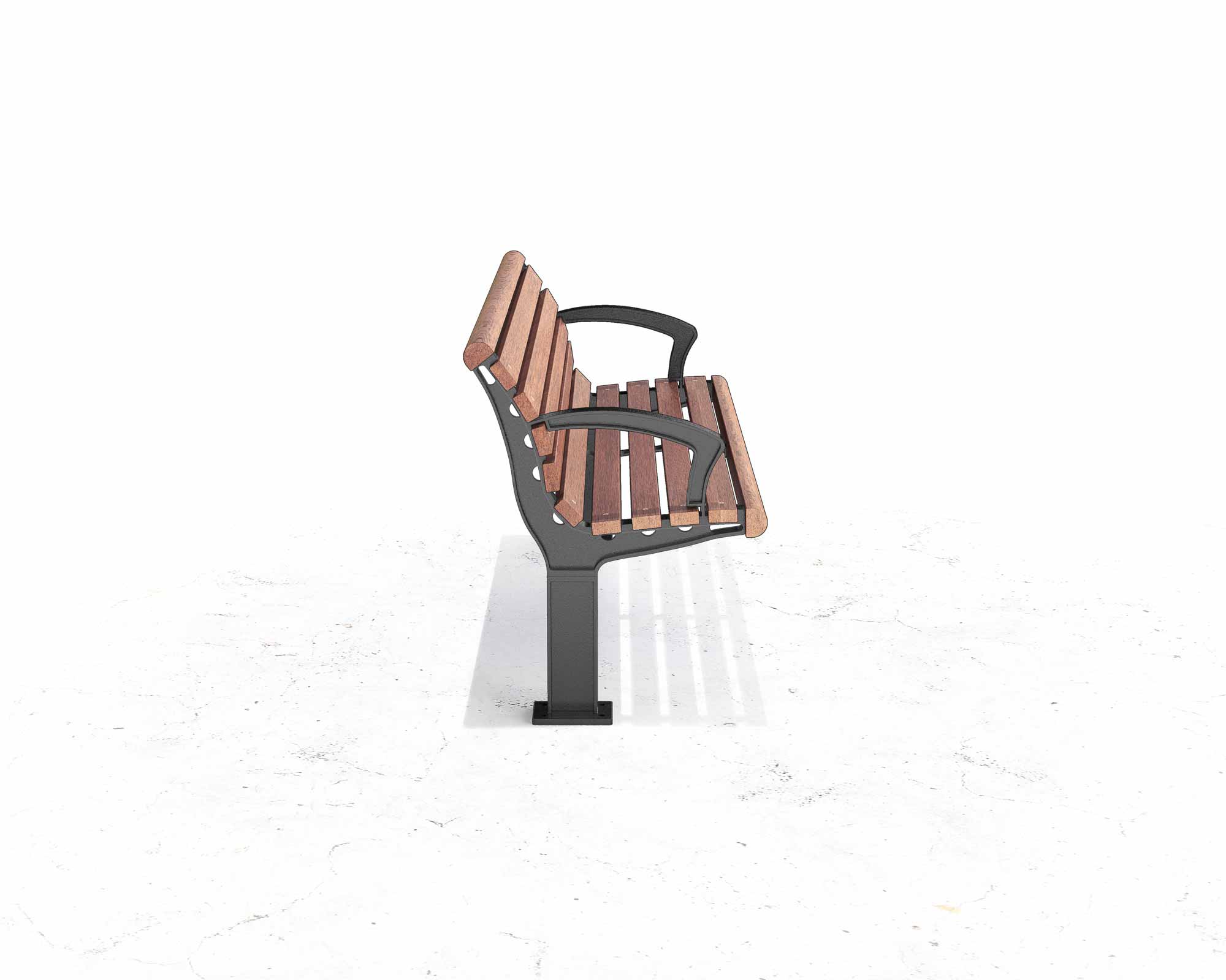 Street and Garden –olympic-backed-bench-side
