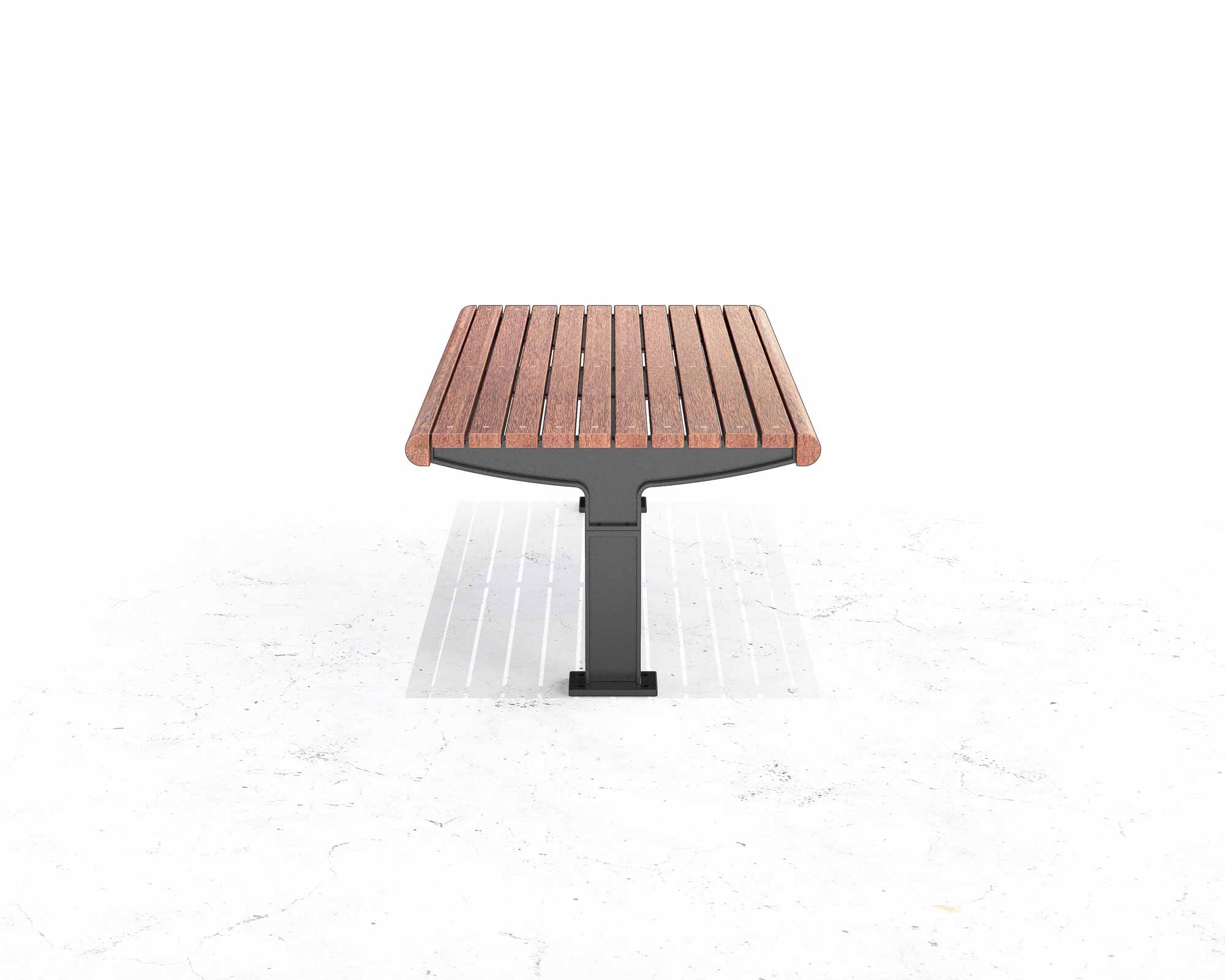 Street and Garden –olympic-backless-platform-bench-side