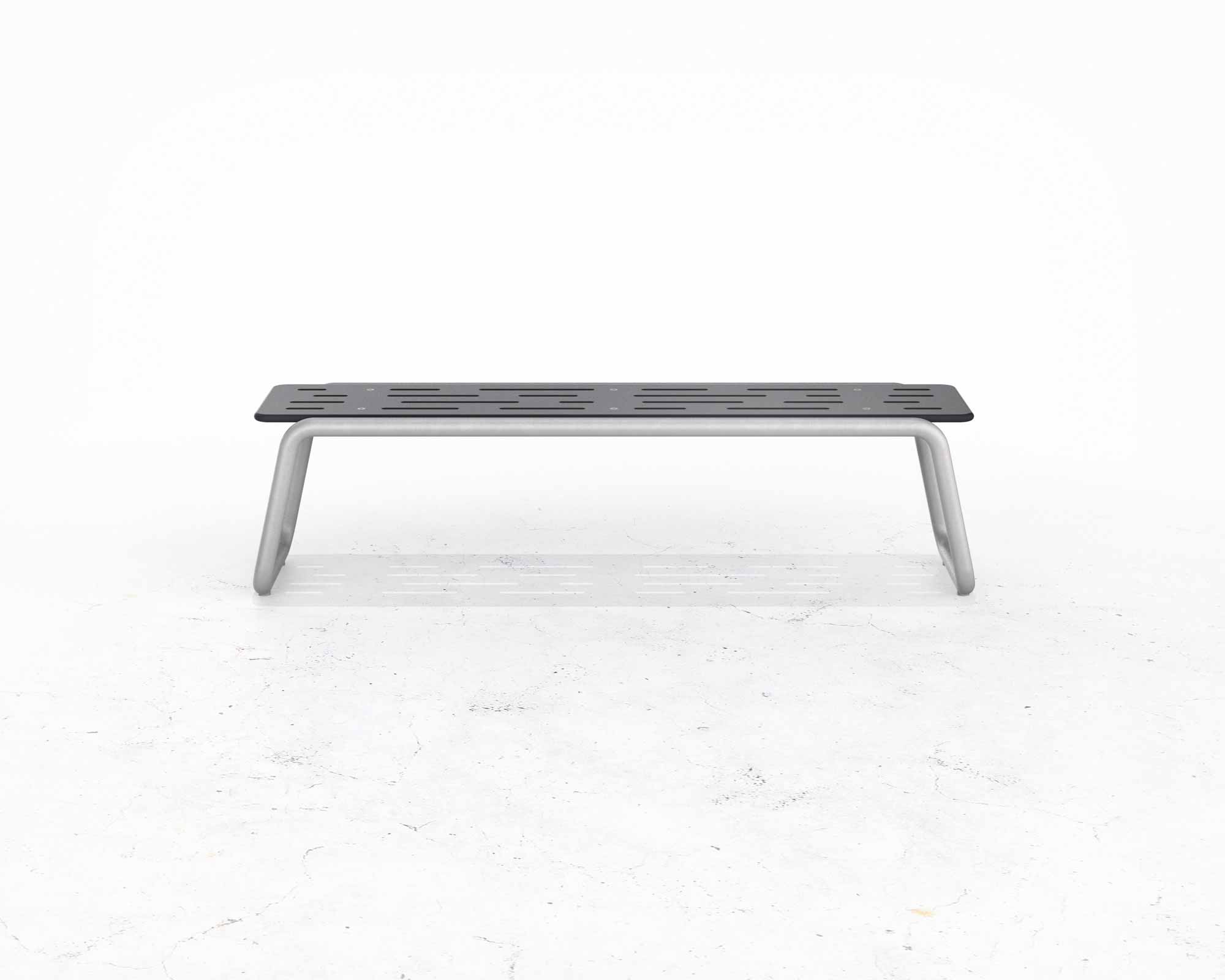 Street and Garden –Paperclip-backless-bench-front