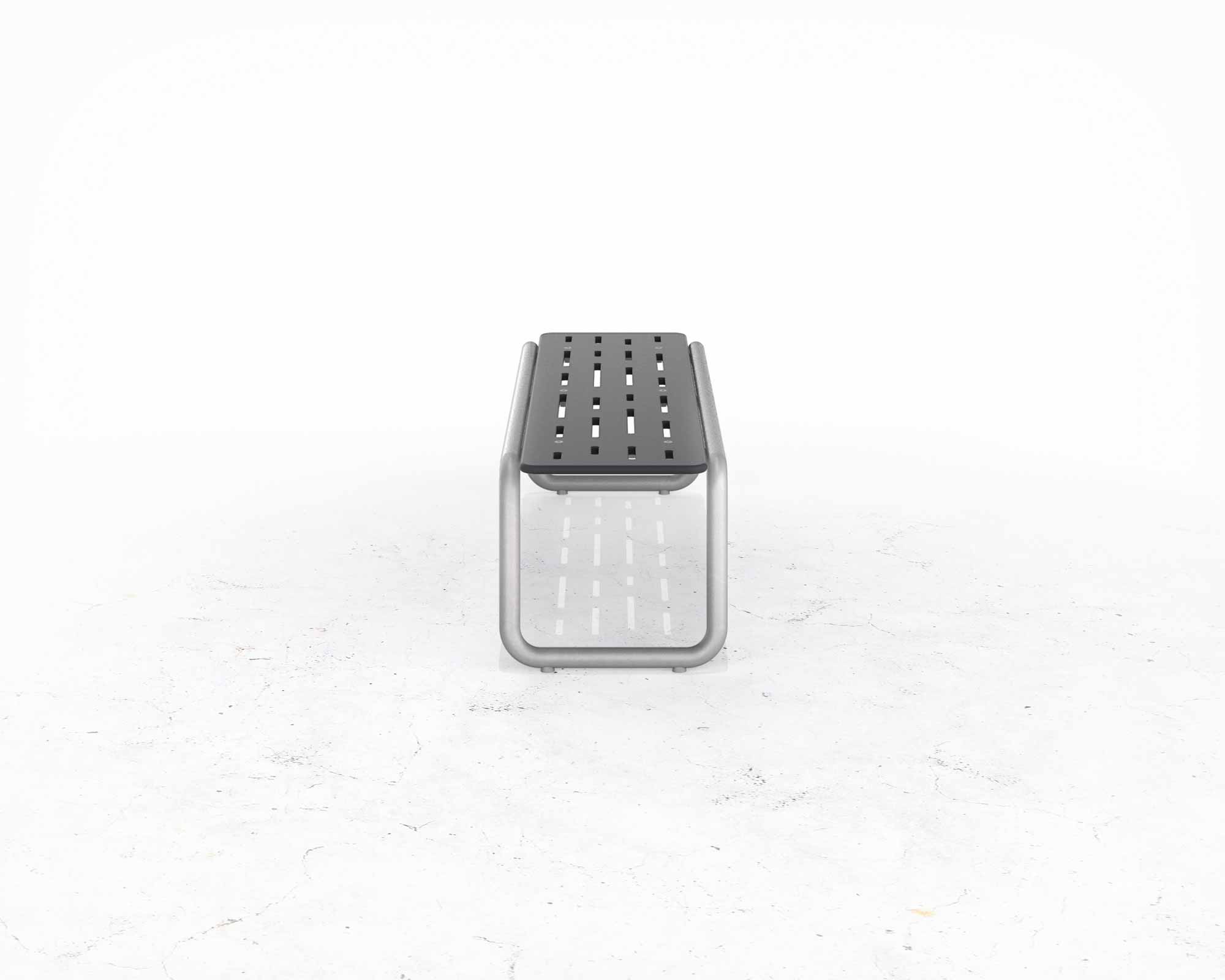 Street and Garden –Paperclip-backless-bench-side