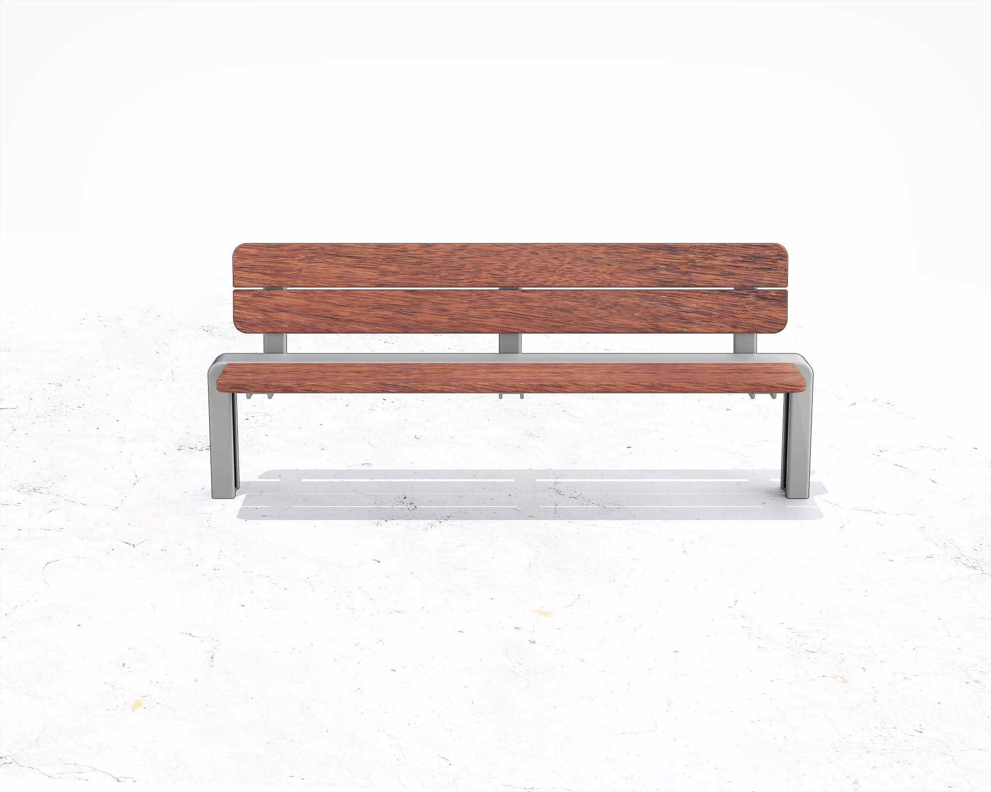 Street and Garden –VERSA–backed-bench—front