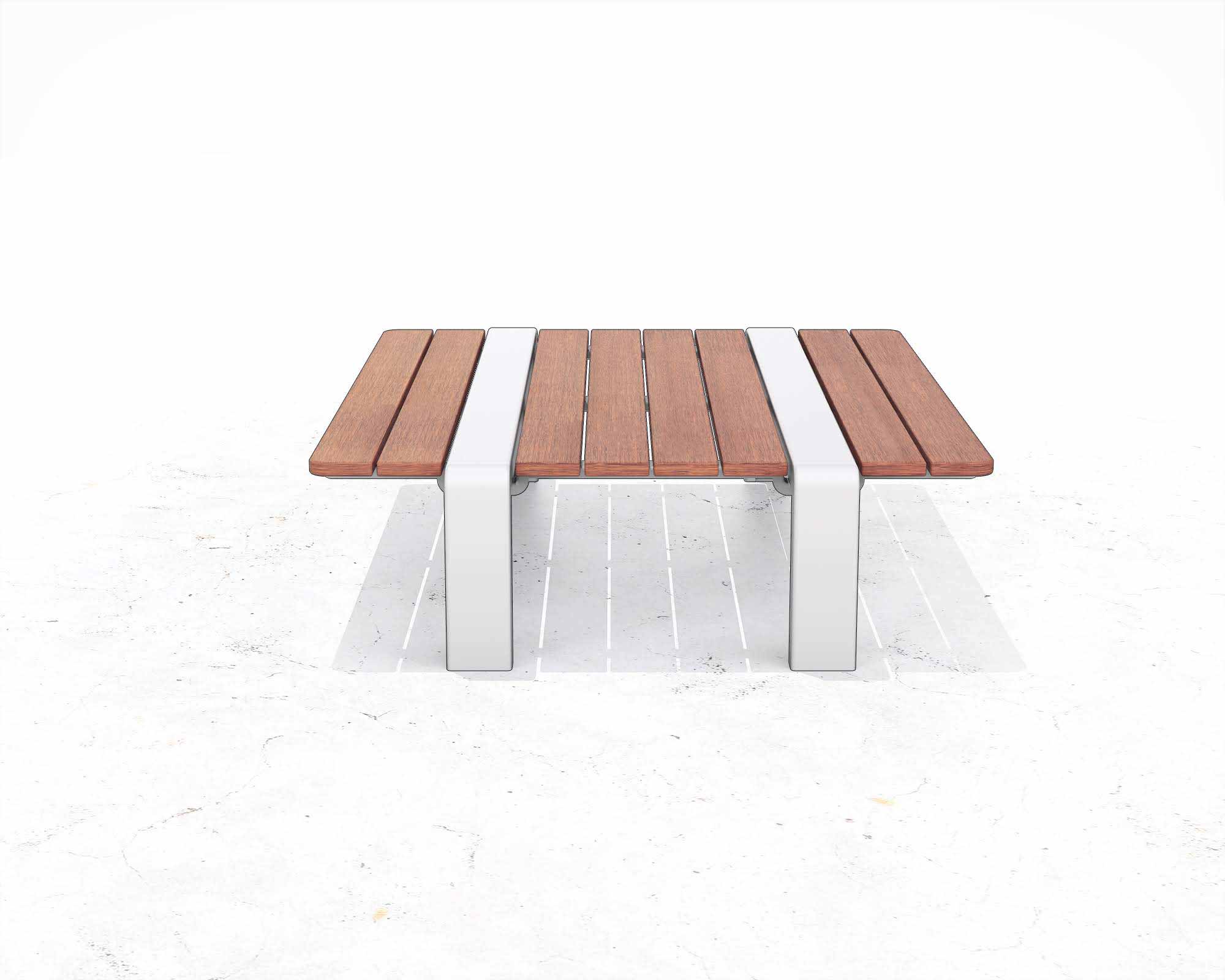 Street and Garden –VERSA–backless-double-platform-bench—side